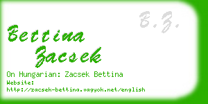 bettina zacsek business card